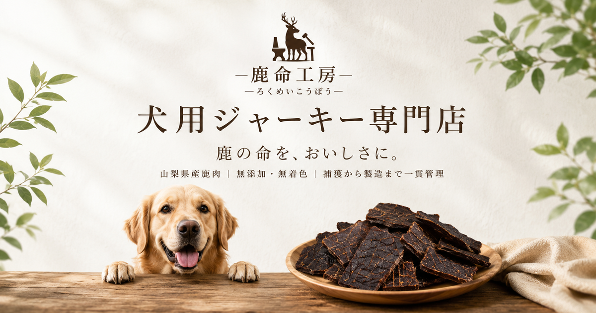 鹿命工房｜山梨県産・無添加の犬用鹿肉ジャーキー専門店